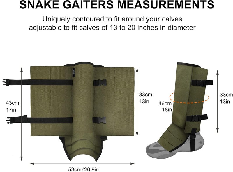 MDSTOP Snake Gaiters Leg Guards, Waterproof Snake Guards, Adjustable Snake Bite Protection for Lower Legs, Snake Chaps for Men&Women - Image 4